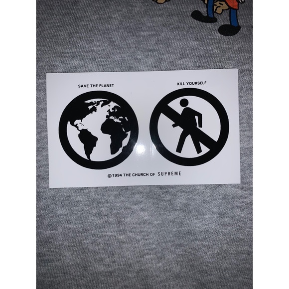 supreme save the planet sticker